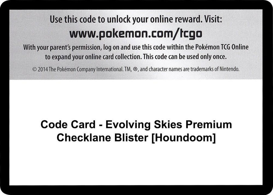 Code Card - Evolving Skies Premium Checklane Blister [Houndoom] (SWSH07)