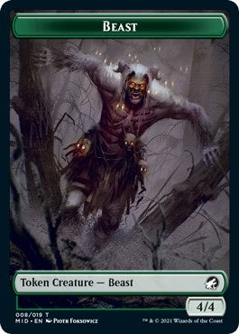Beast // Spider (011) Double-Sided Token (8 // 11) (MID)