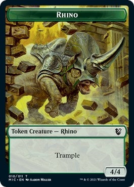Rhino // Wolf Double-Sided Token (10 // 13) (MIC)