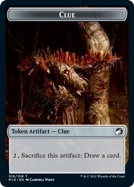 Clue // Vampire Double-Sided Token (16 // 14) (MID)