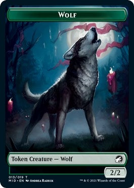 Image for Wolf // Treefolk Double-Sided Token (13 // 12) (MID) - Magic: The Gathering