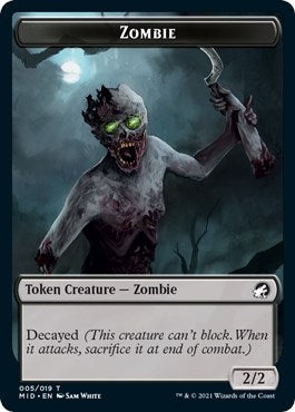 Zombie (005) // Treefolk Double-Sided Token (5 // 12) (MID)