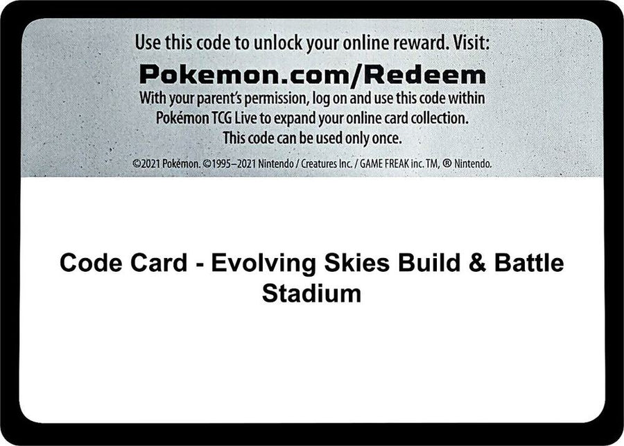 Code Card - Evolving Skies Build & Battle Stadium (SWSH07)