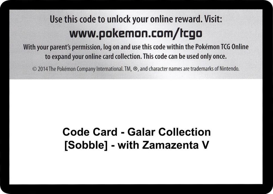 Code Card - Galar Collection [Sobble] - with Zamazenta V (MCAP)