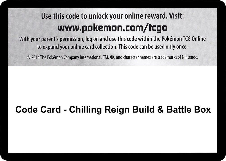 Code Card - Chilling Reign Build & Battle Box (SWSH06)