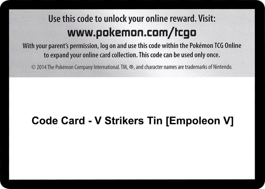 Code Card - V Strikers Tin [Empoleon V] (SWSH05)
