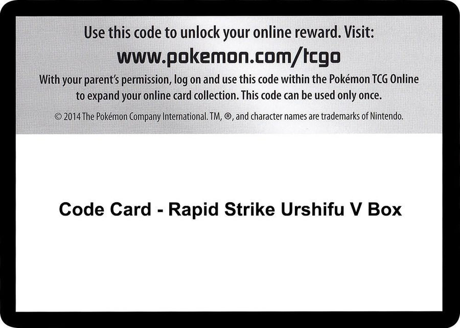 Code Card - Rapid Strike Urshifu V Box (SWSH05)
