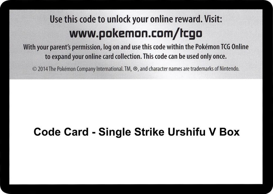 Code Card - Single Strike Urshifu V Box (SWSH05)