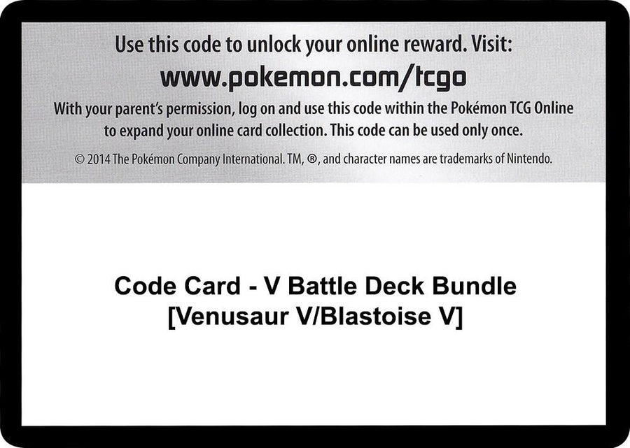 Code Card - V Battle Deck Bundle [Venusaur V/Blastoise V] (MCAP)