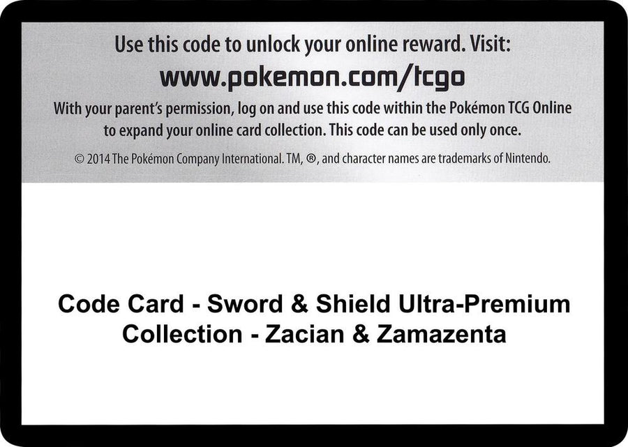 Code Card - Sword & Shield Ultra-Premium Collection - Zacian & Zamazenta (MCAP)
