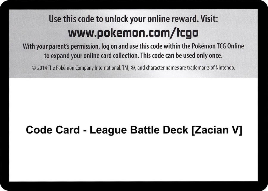 Code Card - League Battle Deck [Zacian V] (MCAP)