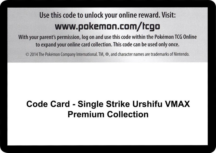 Code Card - Single Strike Urshifu VMAX Premium Collection (SWSH08)