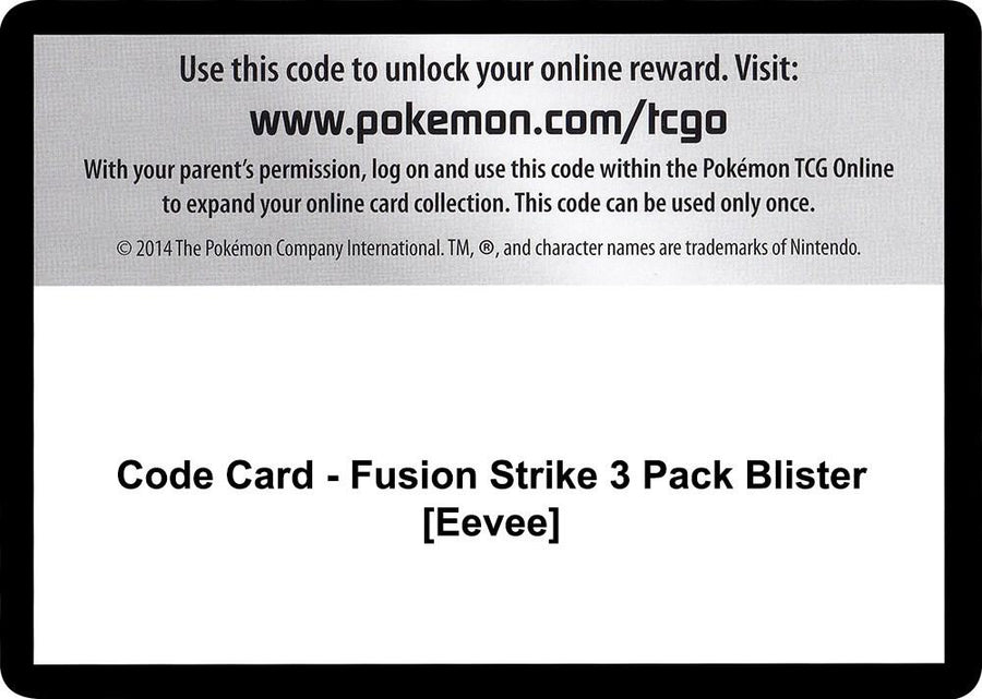 Code Card - Fusion Strike 3 Pack Blister [Eevee] (SWSH08)
