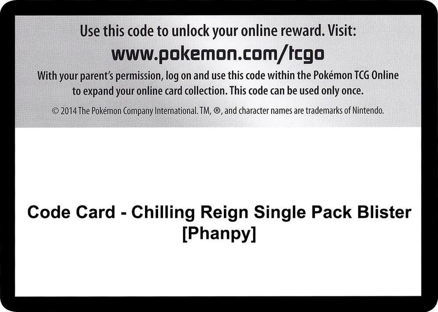 Code Card - Chilling Reign Single Pack Blister [Phanpy] (SWSH06)