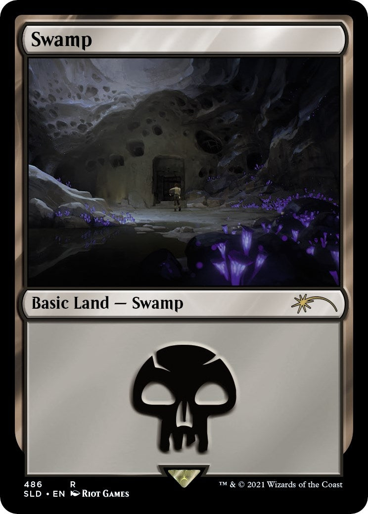 Swamp (Secret Lair x Arcane: Lands) (486) (SLD)