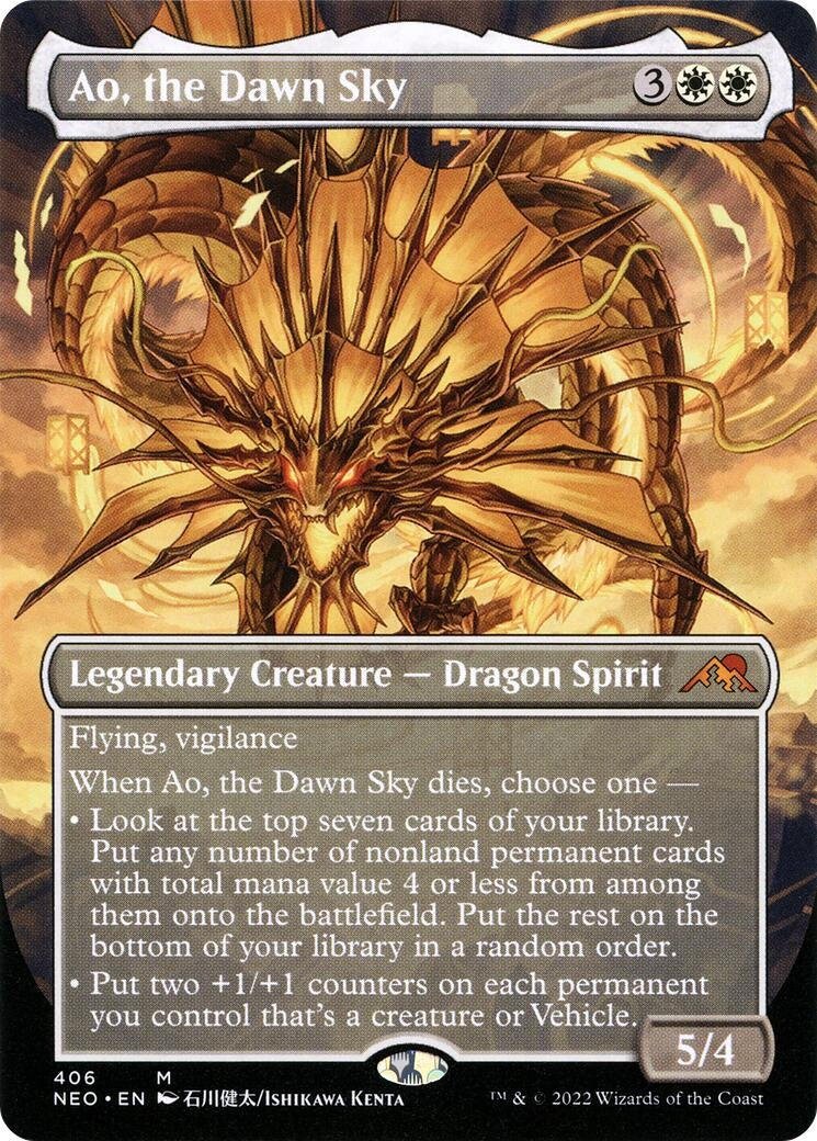 Image for Ao, the Dawn Sky (Borderless) (406) (NEO) - Magic: The Gathering