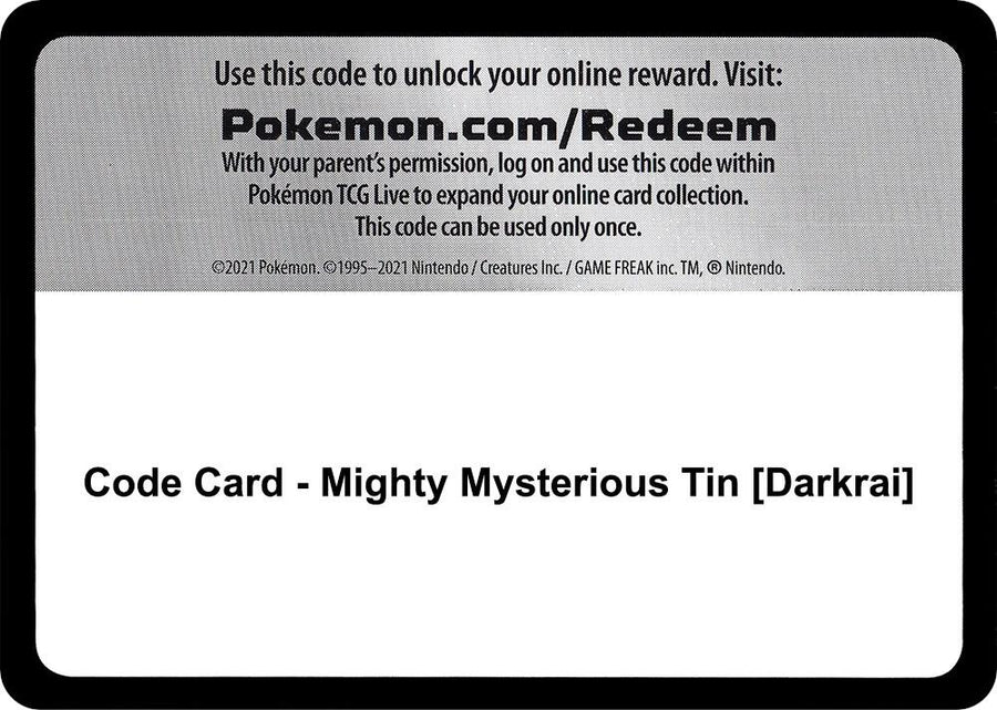 Code Card - Mighty Mysterious Tin [Darkrai] (MCAP)