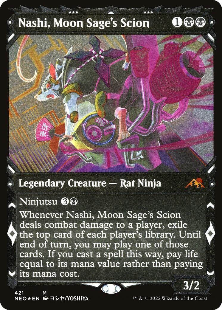 Nashi, Moon Sage's Scion (Showcase) (Foil Etched) (421) (NEO)