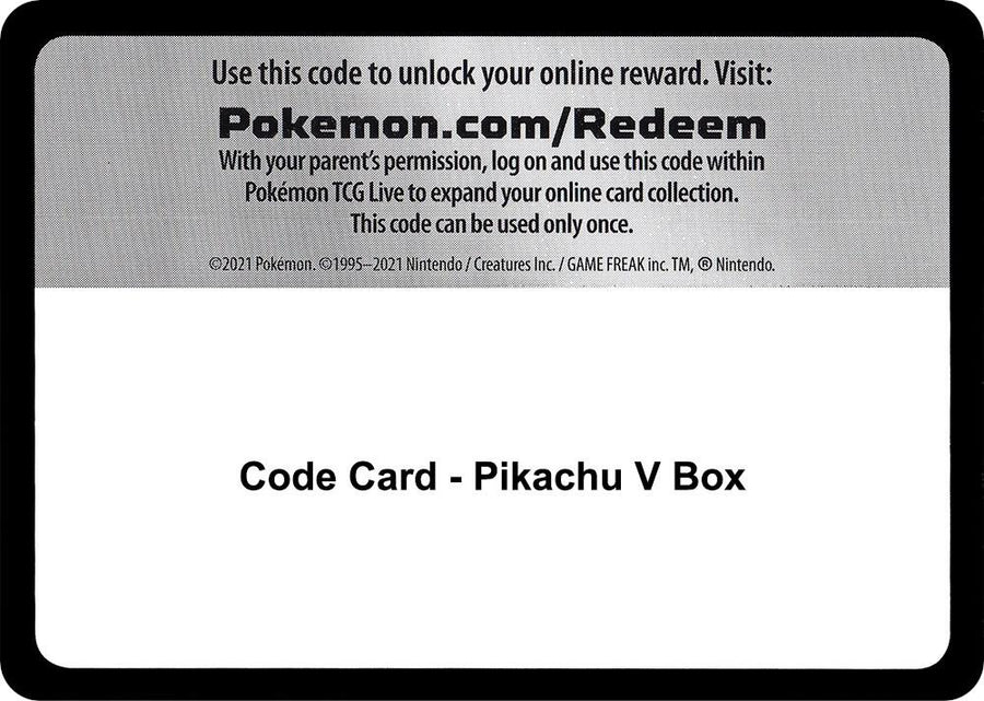 Code Card - Pikachu V Box (MCAP)