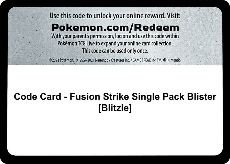 Code Card - Fusion Strike Single Pack Blister [Blitzle] (SWSH08)