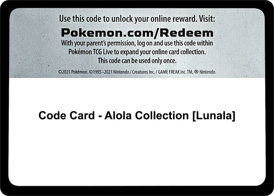 Code Card - Alola Collection [Lunala] (MCAP)