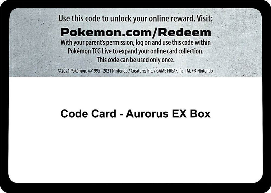 Code Card - Aurorus EX Box (MCAP)