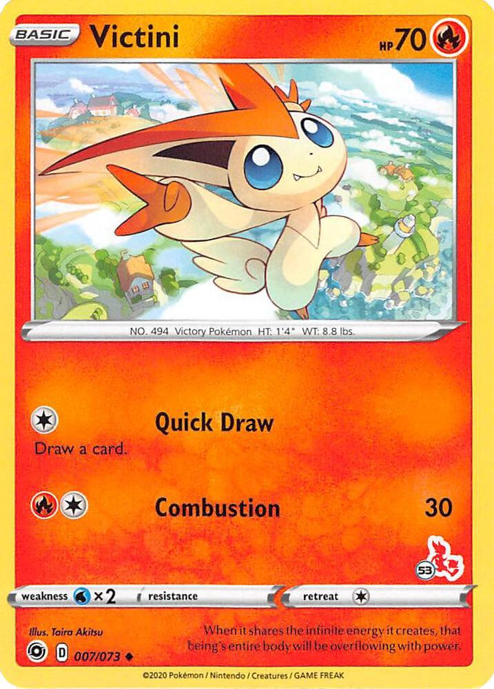 Victini - 007/073 (#53 Cinderace Stamped) (007/073) (BA22)