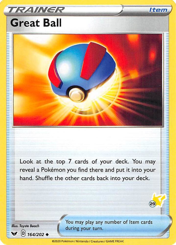 Great Ball - 164/202 (#29 Pikachu Stamped) (164/202) (BA22)