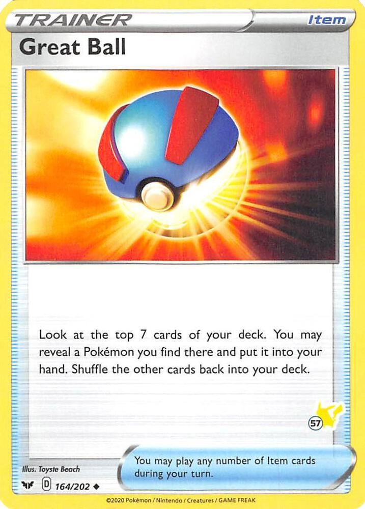 Great Ball - 164/202 (#57 Pikachu Stamped) (164/202) (BA22)