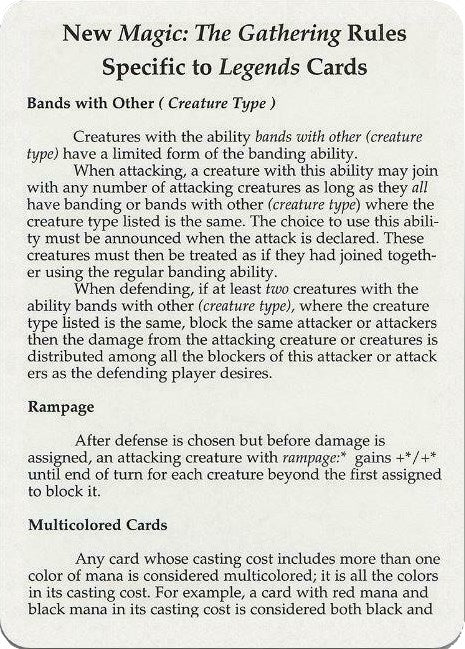 Legends Rules Card (LEG)
