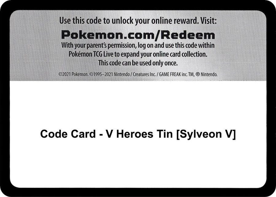 Code Card - V Heroes Tin [Sylveon V] (MCAP)