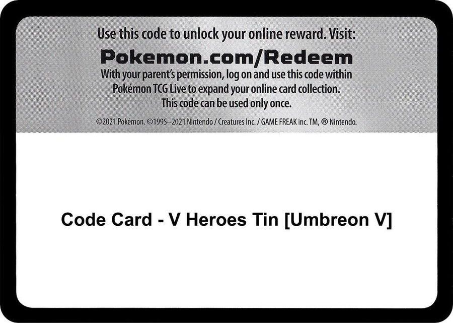 Code Card - V Heroes Tin [Umbreon V] (MCAP)
