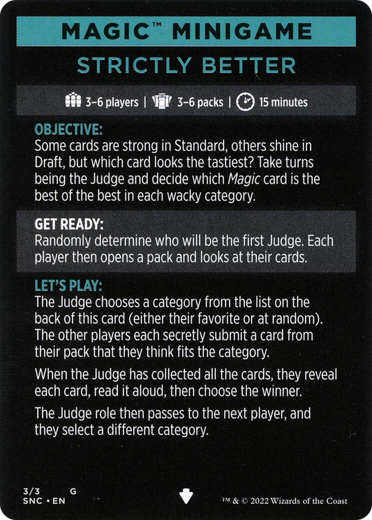 Image for Magic Minigame: Strictly Better (3) (SNC) - Magic: The Gathering