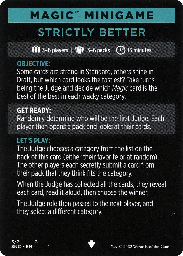 Magic Minigame: Strictly Better (3) (SNC)