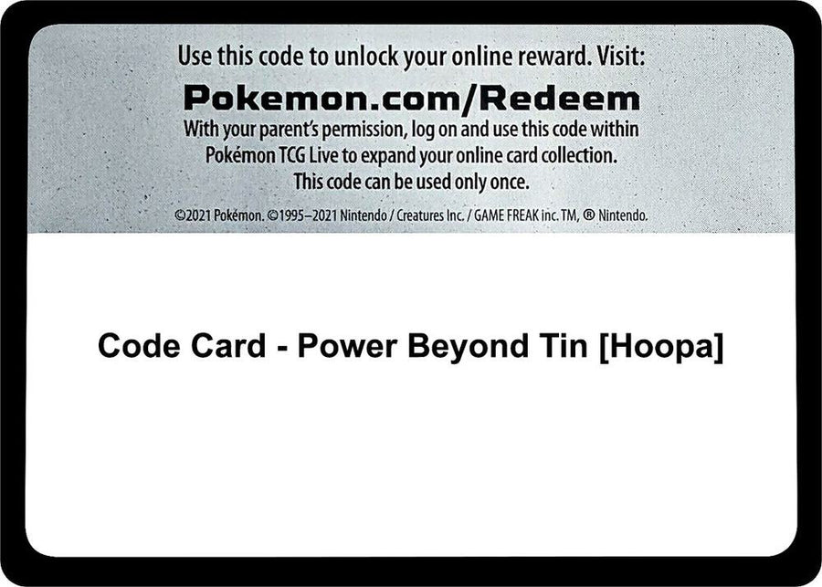 Code Card - Power Beyond Tin [Hoopa] (MCAP)