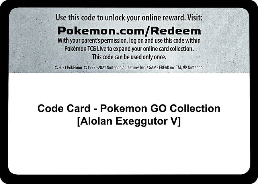 Code Card - Pokemon GO Collection [Alolan Exeggutor V] (PGO)
