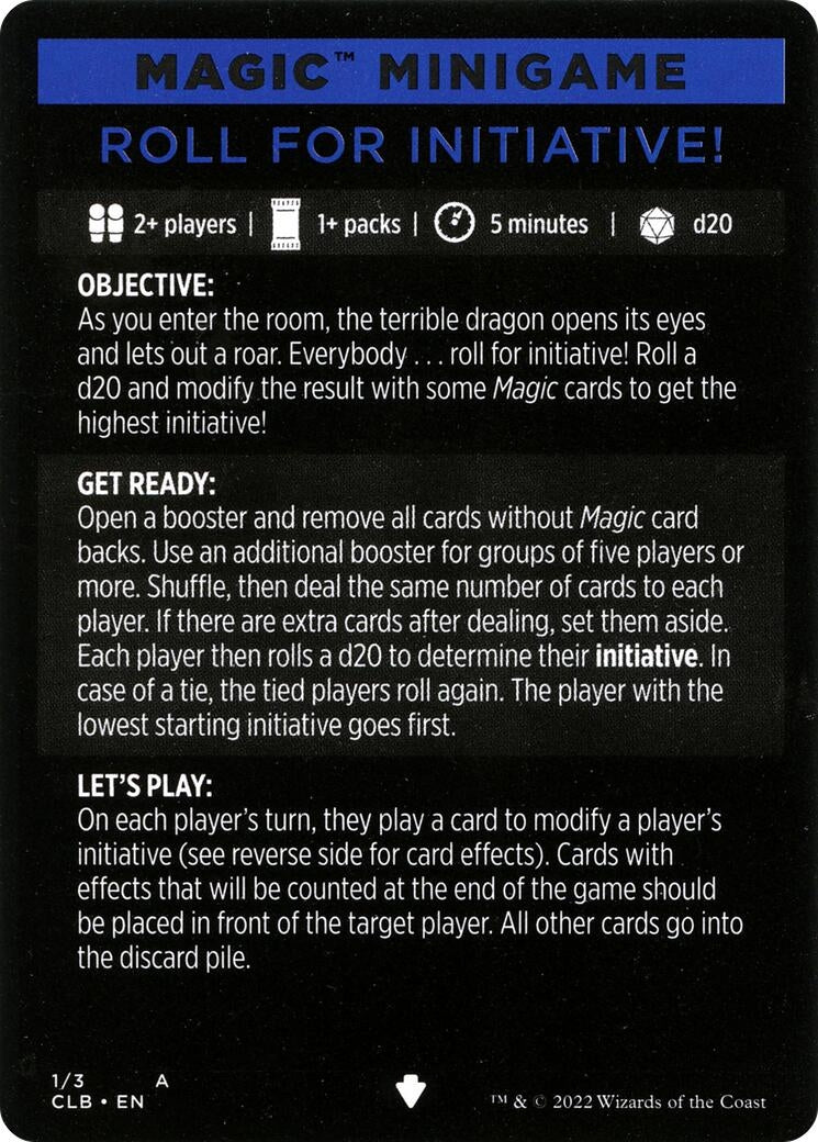 Magic Minigame: Roll for Initiative! (1) (CLB)