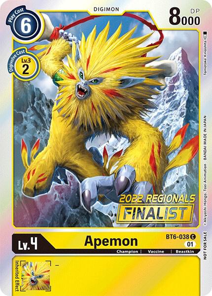 Apemon (2022 Championship Online Regional) [Online Finalist] (BT6-038 C) (BT-06)