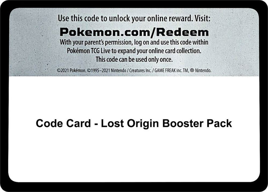 Code Card - Lost Origin Booster Pack (SWSH11)