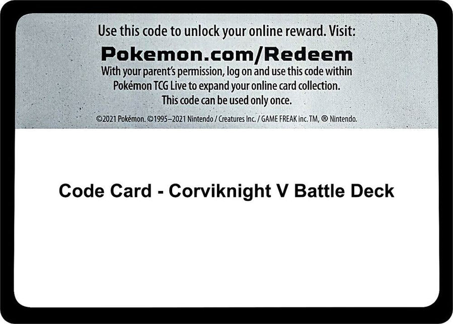 Code Card - Corviknight V Battle Deck (MCAP)
