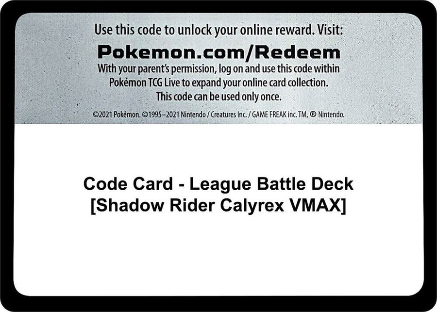 Code Card - League Battle Deck [Shadow Rider Calyrex VMAX] (MCAP)