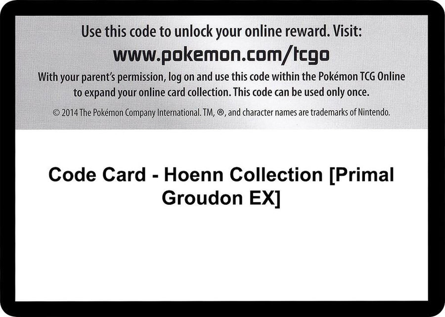 Code Card - Hoenn Collection [Primal Groudon EX] (PHF)