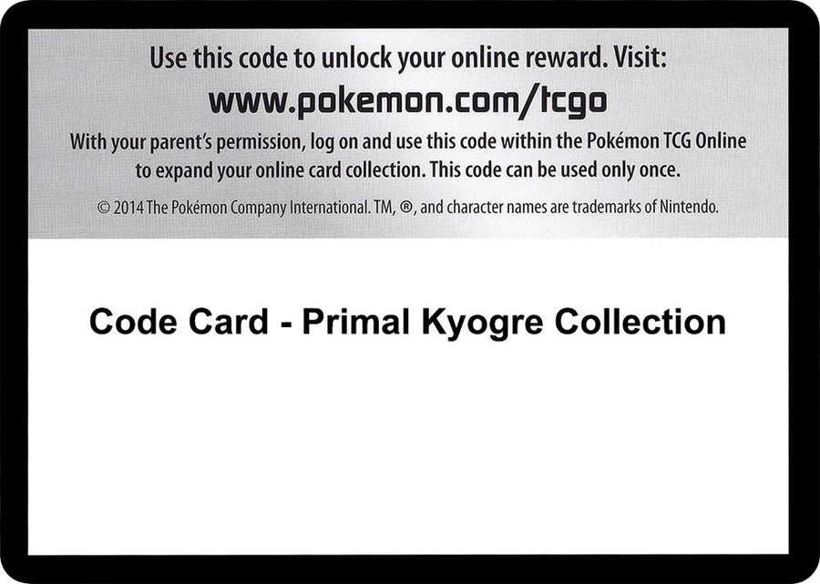 Code Card - Primal Kyogre Collection (PRC)