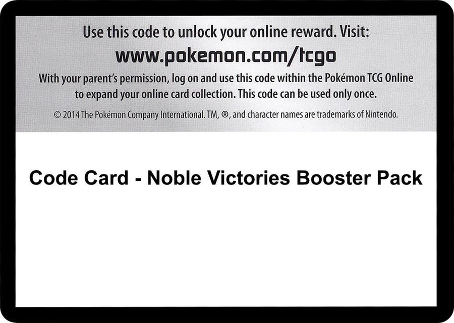 Code Card - Noble Victories Booster Pack (NVI)
