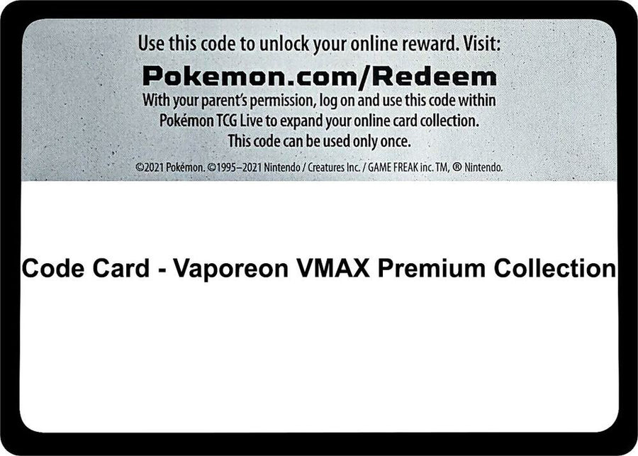 Code Card - Vaporeon VMAX Premium Collection (MCAP)