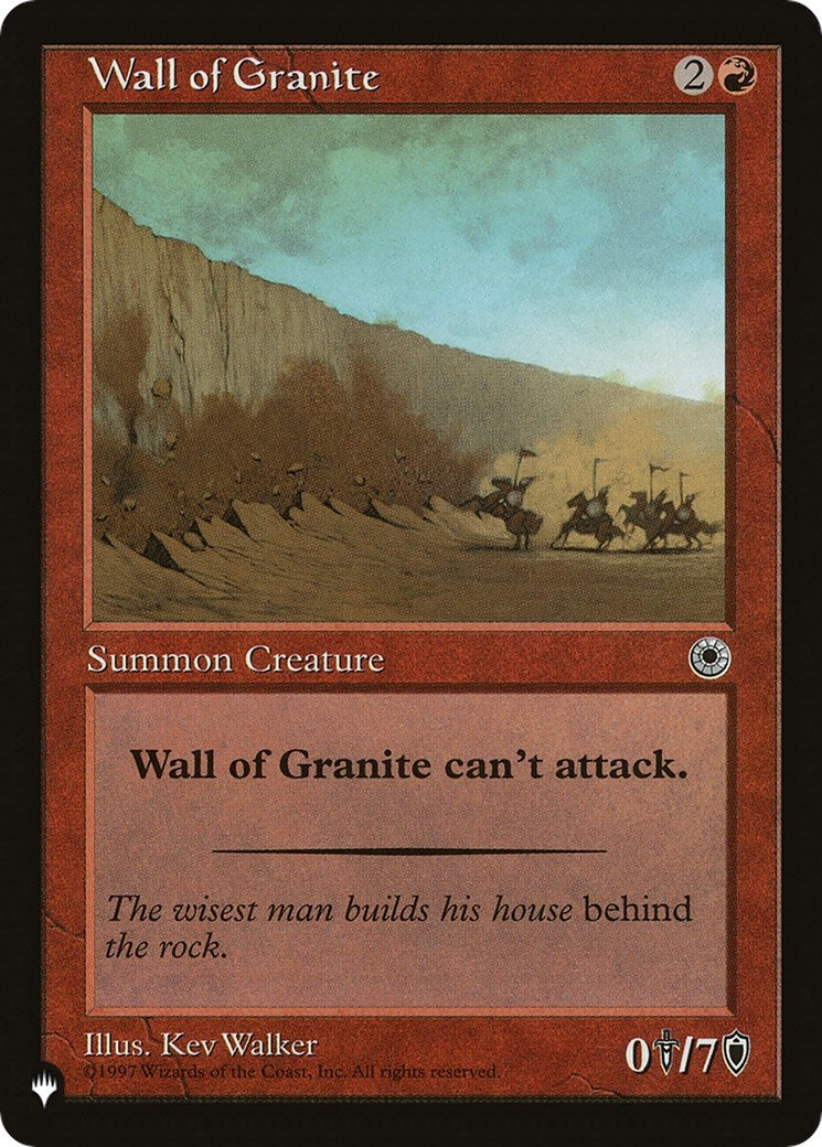 Wall of Granite (LIST)