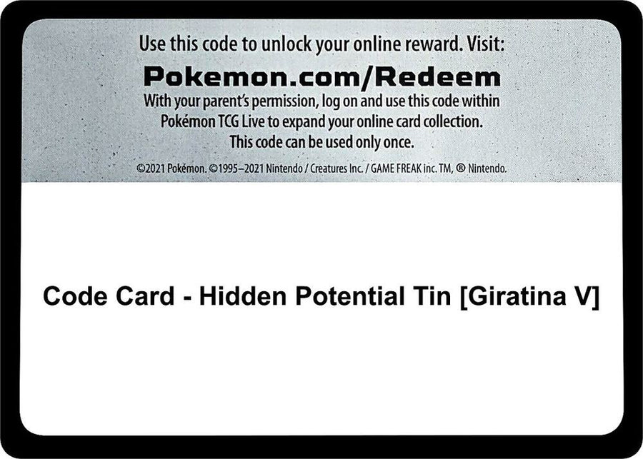 Code Card - Hidden Potential Tin [Giratina V] (MCAP)