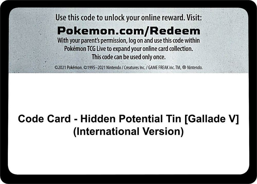 Code Card - Hidden Potential Tin [Gallade V] (International Version) (MCAP)