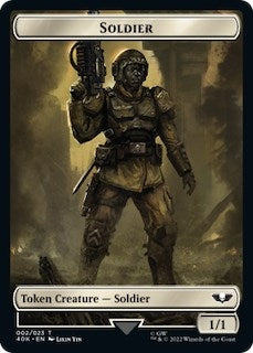 Soldier (002) // Space Marine Devastator Double-Sided Token (Surge Foil) (2 // 5) (40K)