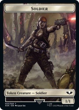 Soldier (003) // Sicarian Infiltrator Double-Sided Token (Surge Foil) (3 // 8) (40K)